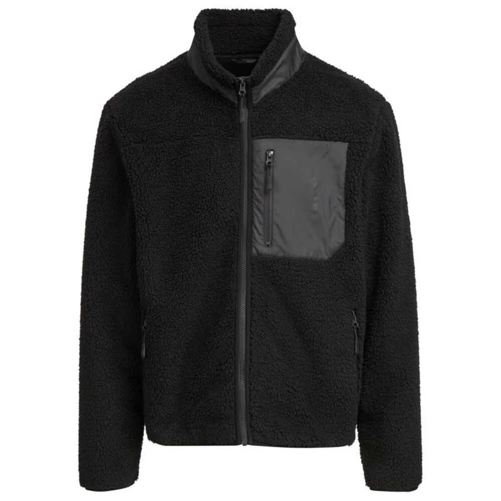 Build Your Brand Mens Bonded Sherpa Jacket / Black